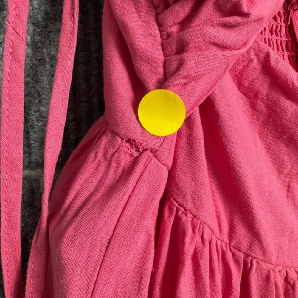 Pink Diamond Maxi Dress Twist Front Smocked Tiered Coquette Cotton Sundress - Picture 4 of 13